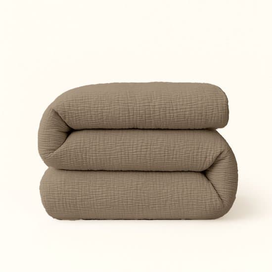 YNOT Dreambed Signature - Micro Mousseline Taupe - 200x200 - Tweepersoonsdekbed - Dekbed Zonder Overtrek - Dreambed Signature - Wasbaar Hoesloos Dekbed - 30 dagen proefslapen - Dekbed met vaste overtrek