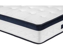 Vente-unique Set 180 x 200 cm witte boxspring met opbergruimte + pocketveringmatras 5 zones en verkoelende tijk van 28 cm dik - KOROVOU van YSMÉE