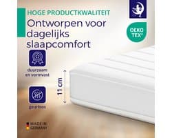 Mister Sandman - Matras Basic - Koudschuim matras 180x200 - Comfort Foam matras - Anti-Allergisch - Tweepersoons matras zacht - Hoegte 11cm