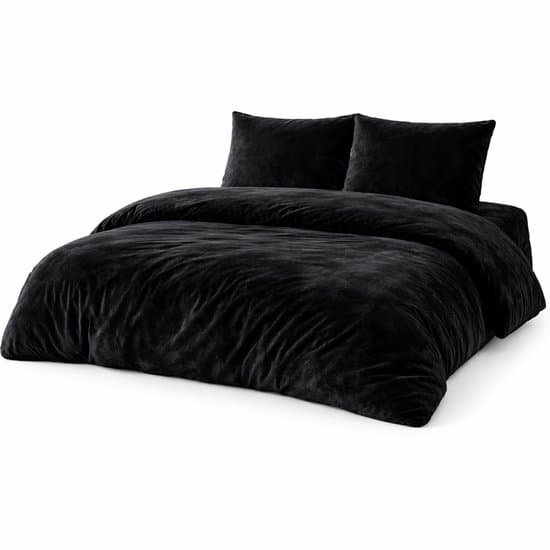 Zachtbeddengoed.nl – Dubbelzijdig Velvet Dekbedovertrek – 240x200 cm - 240x220 cm – Zwart - Zacht & Warm