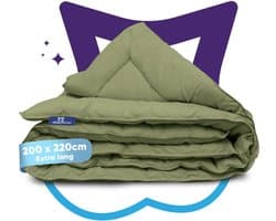 Slaapspeciaal eazydekbed 200x220 cm Mosgroen – Wasbaar Hoesloos Dekbed Zonder Overtrek – All Year Dekbed – Tweepersoons – Extra Lang – Anti Allergisch – Perfect Voor Elke Seizoen