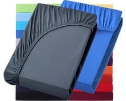 Set van 2 Jersey Hoeslakens 200x220 cm voor Waterbed en Boxspring - 40 cm Brug