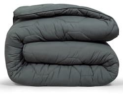 DoubleDry 2 in 1 Dekbed 240x200 - Lits Jumeaux wasbaar dekbed zonder overtrek - antraciet