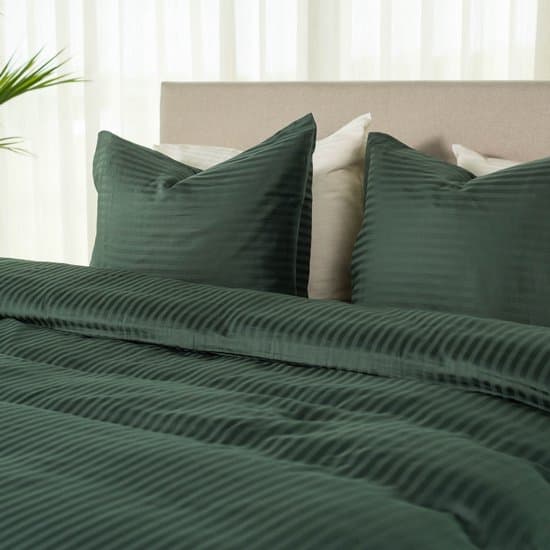 Kayori Elin Dekbedovertrek Katoensatijn - 260x200-220 cm +2 slopen - Lits-jumeaux - Donkergroen