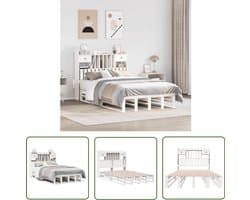 vidaXL Boekenkast - Bed - Bed met boekenkast zonder matras grenenhout wit 135x190 cm - Houten Bed - Slaapkamersuite - Slaapcomfort