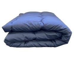 Topmerk - Luxe en makkelijk dekbed zonder overtrek (B-keuze) – Hoesloos Lits-jumeaux dekbed 240x220 cm – Anti-allergisch & hygiënisch – Wasbaar op 60°C – Wolkenzacht en soepel – Blauw – All Year comfort zomerdekbed & winterdekbed DUURZAMERE KEUZE