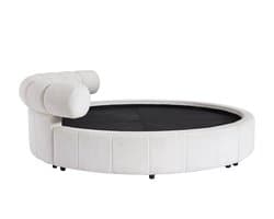 Vente-unique Rond bed stof wit 220 x 220 cm ROGILA