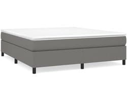 vidaXL - Boxspring - bed - stof - donkergrijs - 180x200 - cm