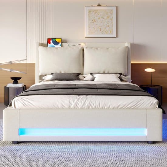 BLACKCOLORS Modern fluwelen hemelbed met elegant hoofdeinde, praktische opbergruimte, USB-C-poorten, sfeervolle ledverlichting, verwijderbare kussens en geïntegreerde stofbescherming. Stijlvol en functioneel. 140*200 cm