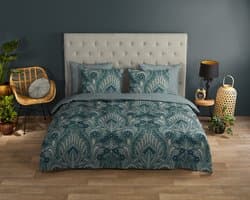 Good Morning dekbedovertrek ornamenten - 2 persoons 200x200/220 cm - Groen - 100% Katoen renforce