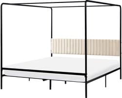 BELIANI MIRABEAU - Tweepersoonsbed - Zwart - 180 x 200 cm - IJzer