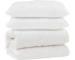 vidaXL - Dekbed - met - kussen - 3 - pcs - Wit - Microvezel