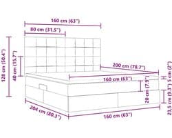 vidaXL - Opbergbed - met - LED - met - matras - Donkergroen - 160 - x - 200 - cm - Fluweel