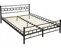 Metalen bedframe - met lattenbodem - 180x200 cm - zwart
