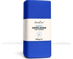Loom One Hoeslaken – 100% Jersey Katoen – 180x200 cm – tot 25cm matrasdikte– 160 g/m² – Koningsblauw