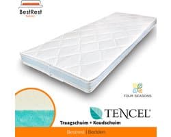 Topdekmatras Tencel  Flip Topper - twee hardheden - Duo - Topper 180x210cm - Traagschuim/ Koudschuim Hybride - 12cm dik - Orthopedisch