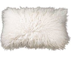 Van Buren - Tibetaans schapenvacht kussen - Offwhite 30x50cm - 100% echt schapenvacht