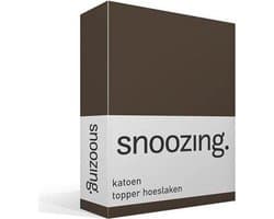 Snoozing - Katoen - Topper - Hoeslaken - Tweepersoons - 120x200 cm - Bruin