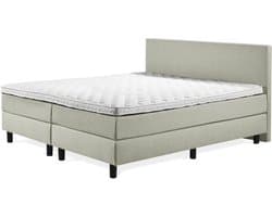 Boxspring Praag 2.0 - 160x200 cm - Compleet met matrassen en topmatras - Kleur: groen