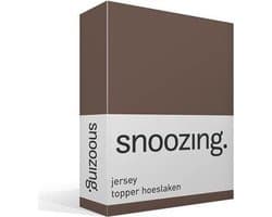 Snoozing Jersey - Topper Hoeslaken - 100% gebreide katoen - 120x200 cm - Taupe