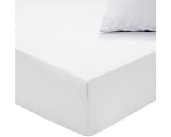 Hoeslaken - Lekker Snoozen - Katoen - Wit - 180x200