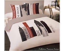 Luxe katoenen 2-Persoonsdekbedovertrek Building 240x220