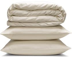 Yodormi - Dekbedovertrek - 100% biologisch katoen - Satijnweving - Premium enkeldraads - Instopstrook - Warm wit - 200x220