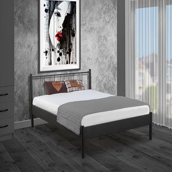 Bed Box Wonen - Metaal - bed - Moon - zilver - 140x200 - lattenbodem - tweepersoons -Design