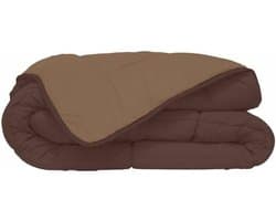 Bedrukt Dekbed Hoesloos Wasbaar Zonder Overtrek Tweepersoons - Zelesta® Easybed - Chocolade & Mokka 200x200cm