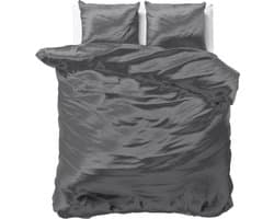 Decoware dekbedovertrek - glans satijn - antraciet - 2-persoons - 200x220 + 2st 60x70 cm