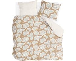 Walra Dekbedovertrek Lovely Leaves - 240x220 - 100% Katoen (BCI) - Bruin / Beige