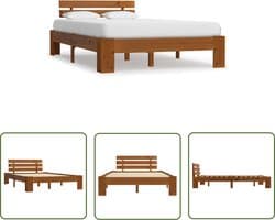 vidaXL Grenenhout Bedframe - Massief Hout Bedframe - Bedframe massief grenenhout honingbruin 120x200 cm - Honingbruin Bedframe - Tweepersoons Bedframe - Bedframe 120x200