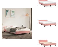 vidaXL Bedframe Met Hoofdeinde - Bedframes Met Hoofdeindes - Bed - Slaapmeubel - Bedframe met hoofdeinde zonder matras 120x200 cm fluweel roze