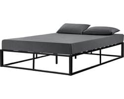 Metalen bed Kogel met lattenbodem zwart 180x200 cm