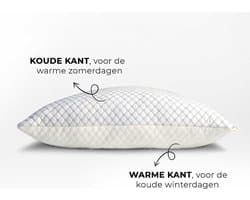Denza - Hoofdkussen My Cloudydream - zelf de dikte bepalen - koude of warme zijde - afstelbaar design memory foam geschikt voor rug, zij of rug slapers