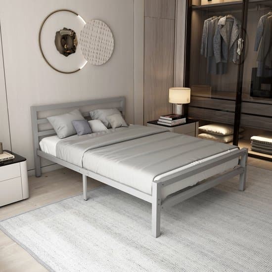 AirSleeperz® heavy duty metalen bedframe Job - Kleur grijs - Afmeting 140x200 cm - Voor 2 personen - Draagkracht 600 kg