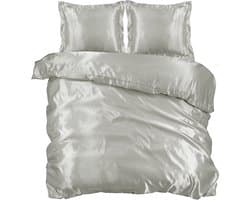 Beauty Silk - Dekbedovertrek Satijn - 200x200/220 - Grijs