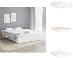 vidaXL Bedframe - Bedframes - Bed - Bedbodem - Bedframe massief hout wit 120x200 cm