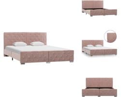 vidaXL - Bedframe - fluweel - roze - 160x200 - cm