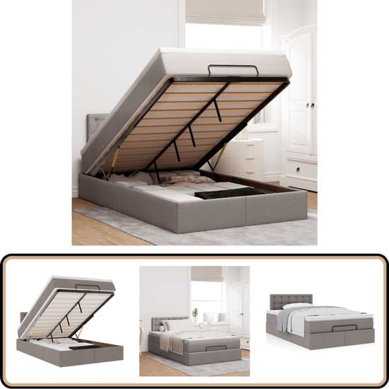 vidaXL Ottoman bed - 120x200 cm - Inclusief matras Bed Frame - Boxspring Bed - Ottoman Bed - Tweepersoonsbed - Bed Met Opbergruimte