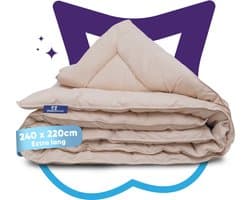 Slaapspeciaal eazydekbed 240x220 cm - Beige - Dekbed Zonder Overtrek, Extra Lang, Luxe Gelvezels, Anti-Allergisch & Perfect Voor Elk Seizoen