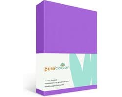 Hoeslaken 120x200 - tot 30 cm Hoekhoogte - 100% Katoen Jersey - Meer Kleuren - Strijkvrij - Lange Levensduur - Paars