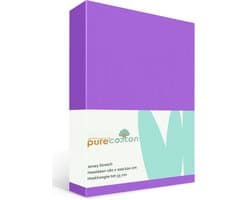 Hoeslaken 160x200 - Katoen jersey - Hoekhoogte 35cm - Elastiek rondom - Paars