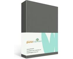 Hoeslaken 120x200 - Katoen jersey - Hoekhoogte 30cm - Elastiek rondom - Antraciet