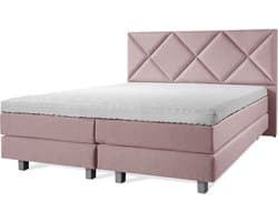 Boxspring Luxe 180x200 Ruiten Oud Roze