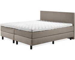 Boxspring Luxe 180x210 Glad Taupe Lederlook