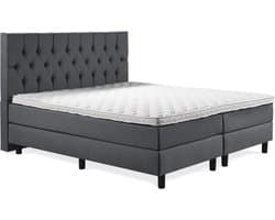 Boxspring Luxe 180x200 Capiton Antraciet Lederlook