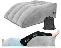 Draagbaar Kussen - Opblaasbaar Steunkussen - Lichamelijke Positie - Snel Opblaasbaar - 45x36cm - Grijs