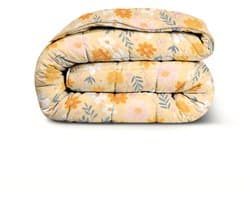 Dekbed-Discounter - Fresh and Co Dekbed Zonder Overtrek 140 x 200 cm - Wasbaar dekbed - Wasbaar op 40 graden - All season dekbed - Orange Flower Field