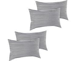 Bedkussens Set - Slaapkussens Kussens - Comfortabel Slapen - Ademend Katoen - 4 stuks 50x76 cm - Zwartgroen